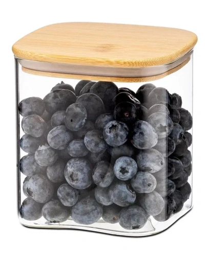 TECO банка д/сыпучих продуктов с бамбуковой крышкой стекло 600мл TC-J600-06